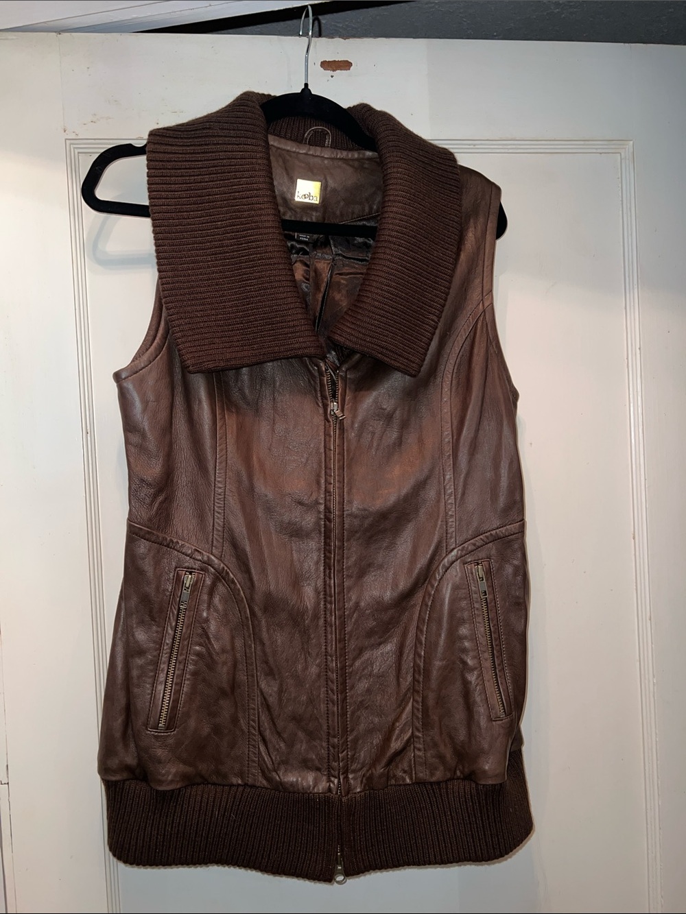Vintage Kooba Italian Leather double zipper ladies vest Medium
